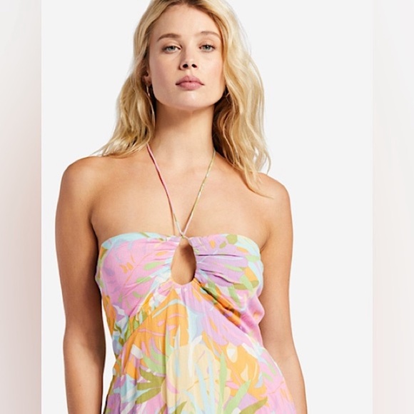 Billabong So Groovy Floral Tropical Pastel Maxi Dress - Picture 6 of 14